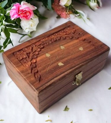 Vintage Wooden Jewellery Storage Box