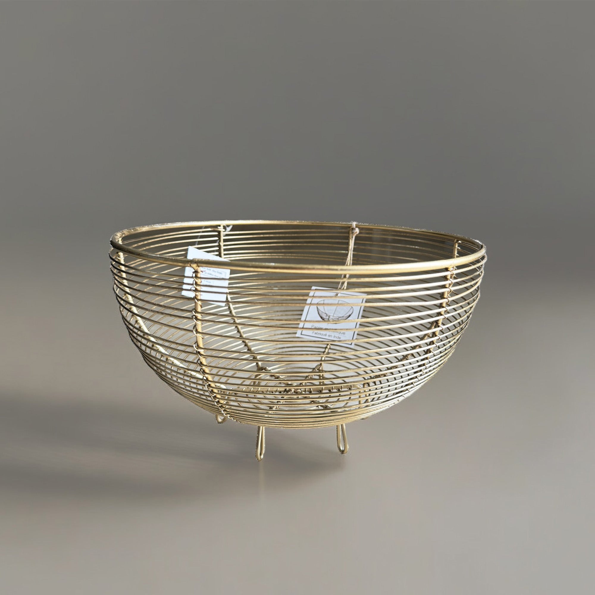 Golden Metal Wire Fruit and Vegetable Basket