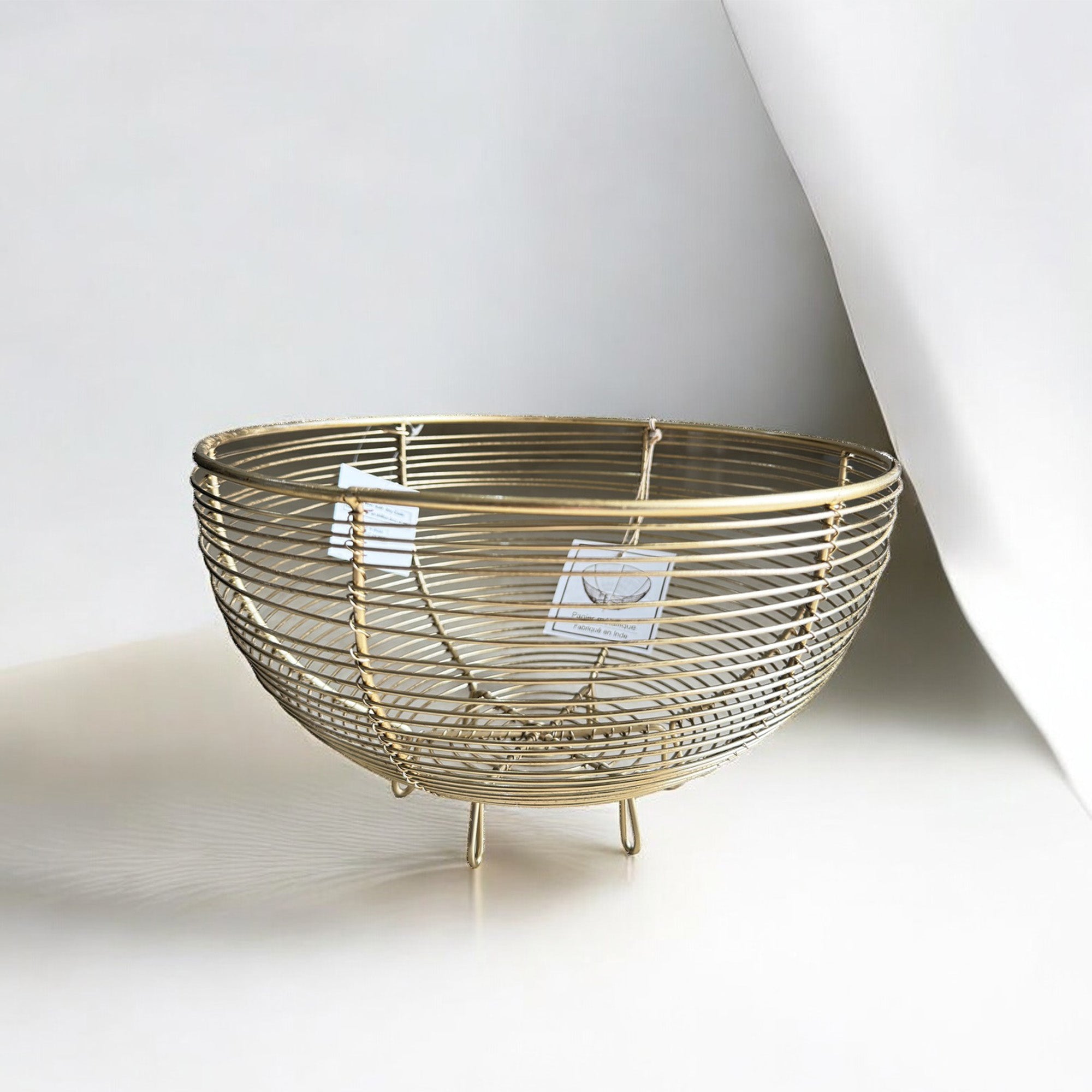 Golden Metal Wire Fruit and Vegetable Basket