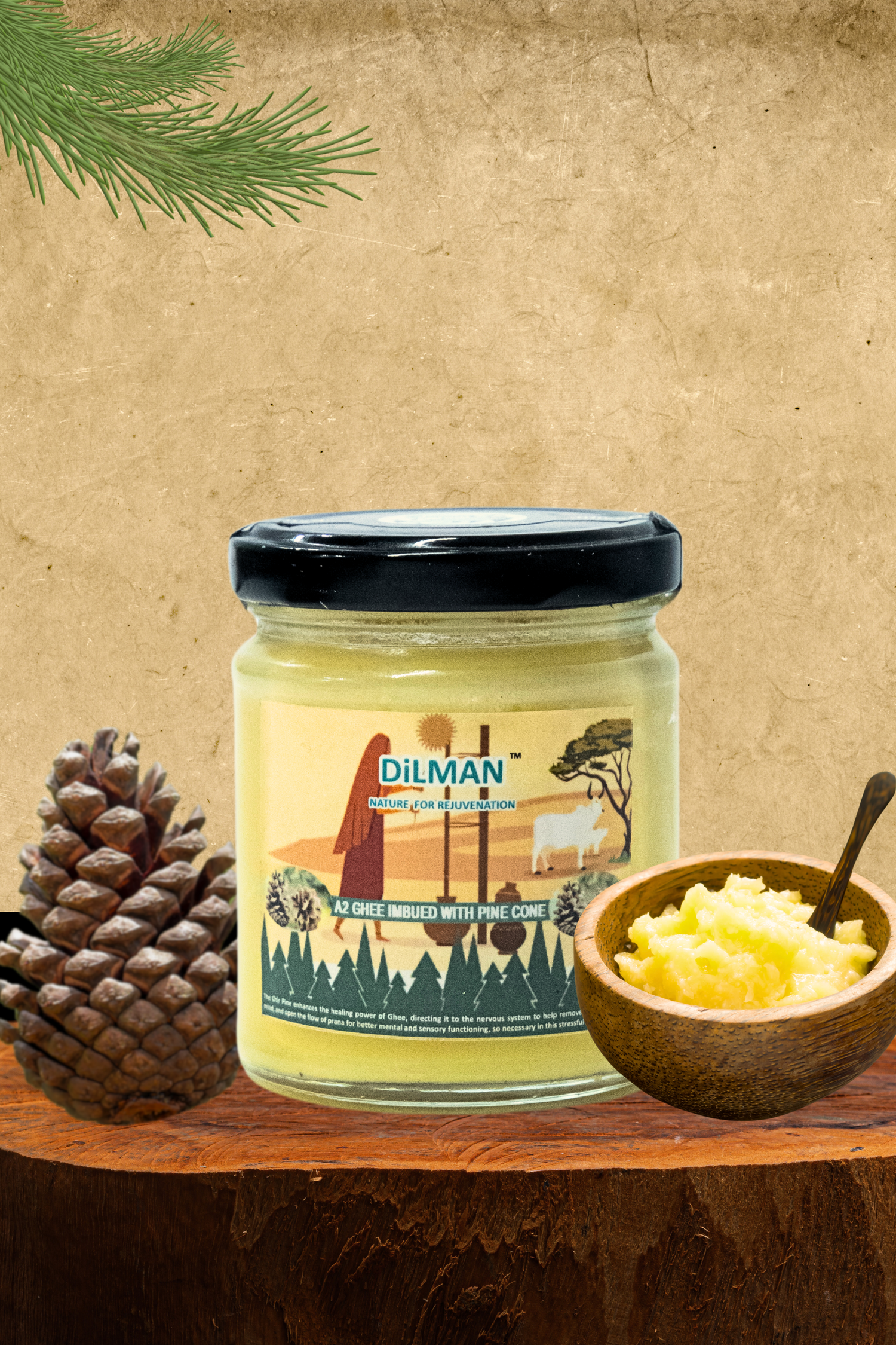 Dilman A2 Pure Cow Ghee Imbued With Magical Pine Cone Goodness