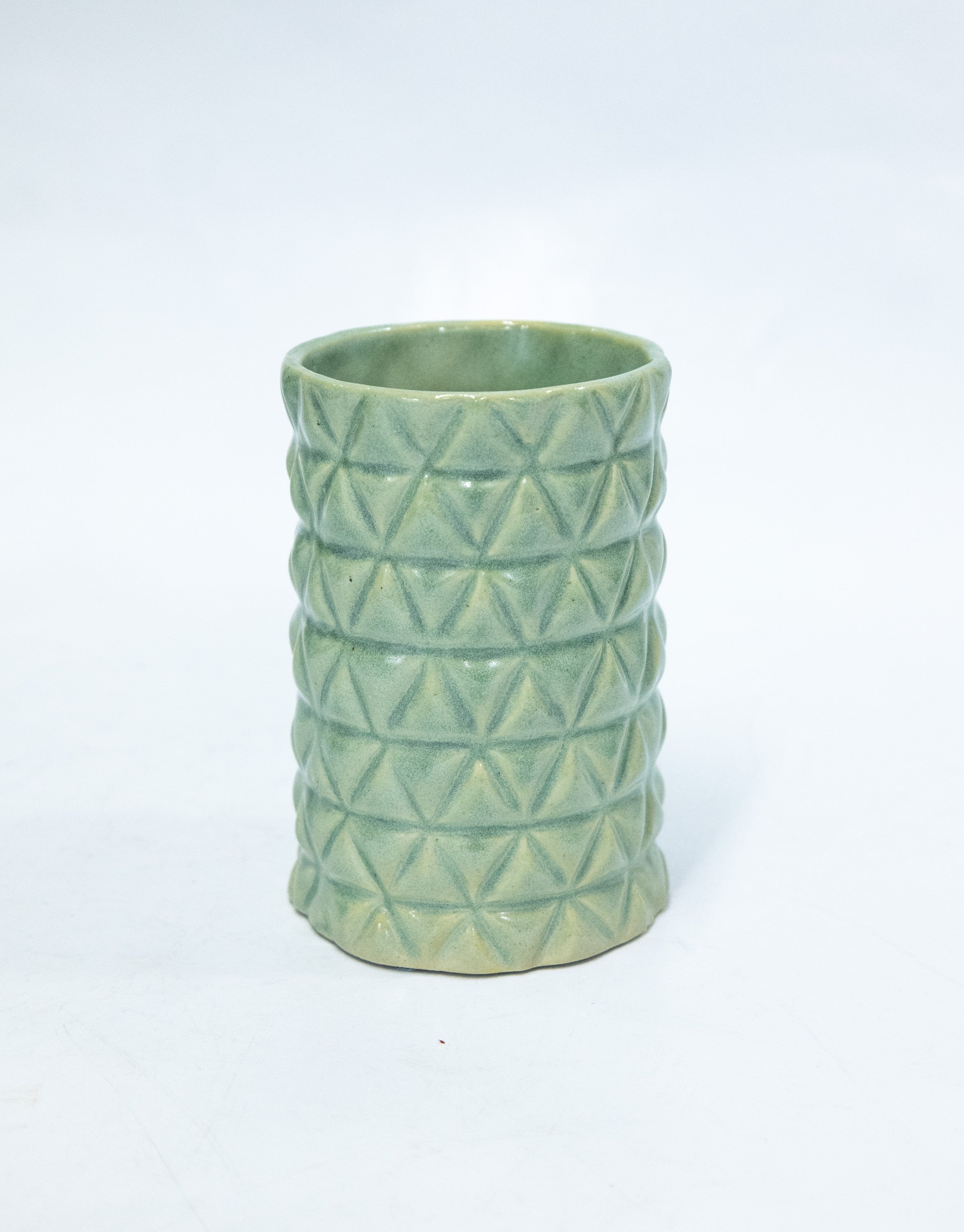 Ceramic Green Textured Multipurpose Brush Holder