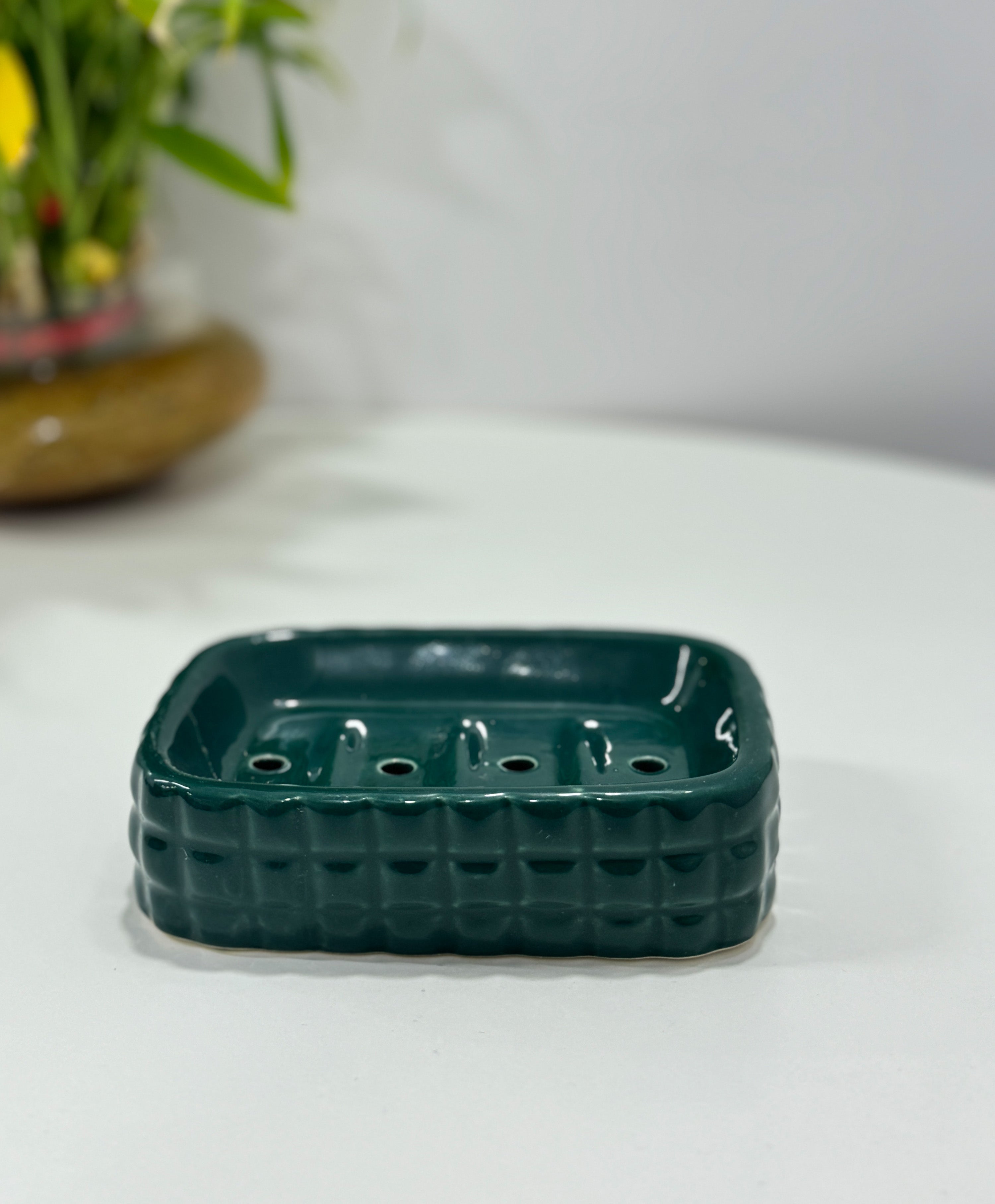 Modern Green Ceramic Bath Set Of 3