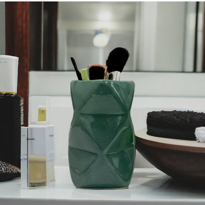 Ceramic Green Multipurpose Toothbrush Holder Stand