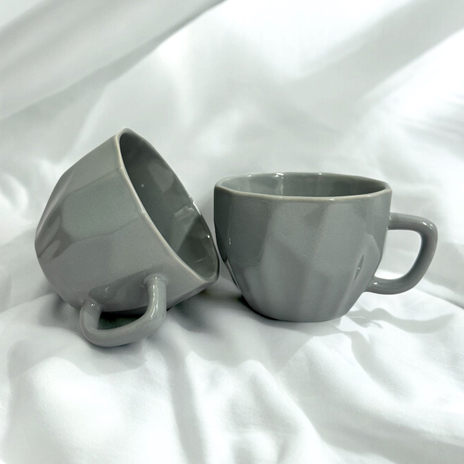 Ceramic Grey Cups - Set of 2