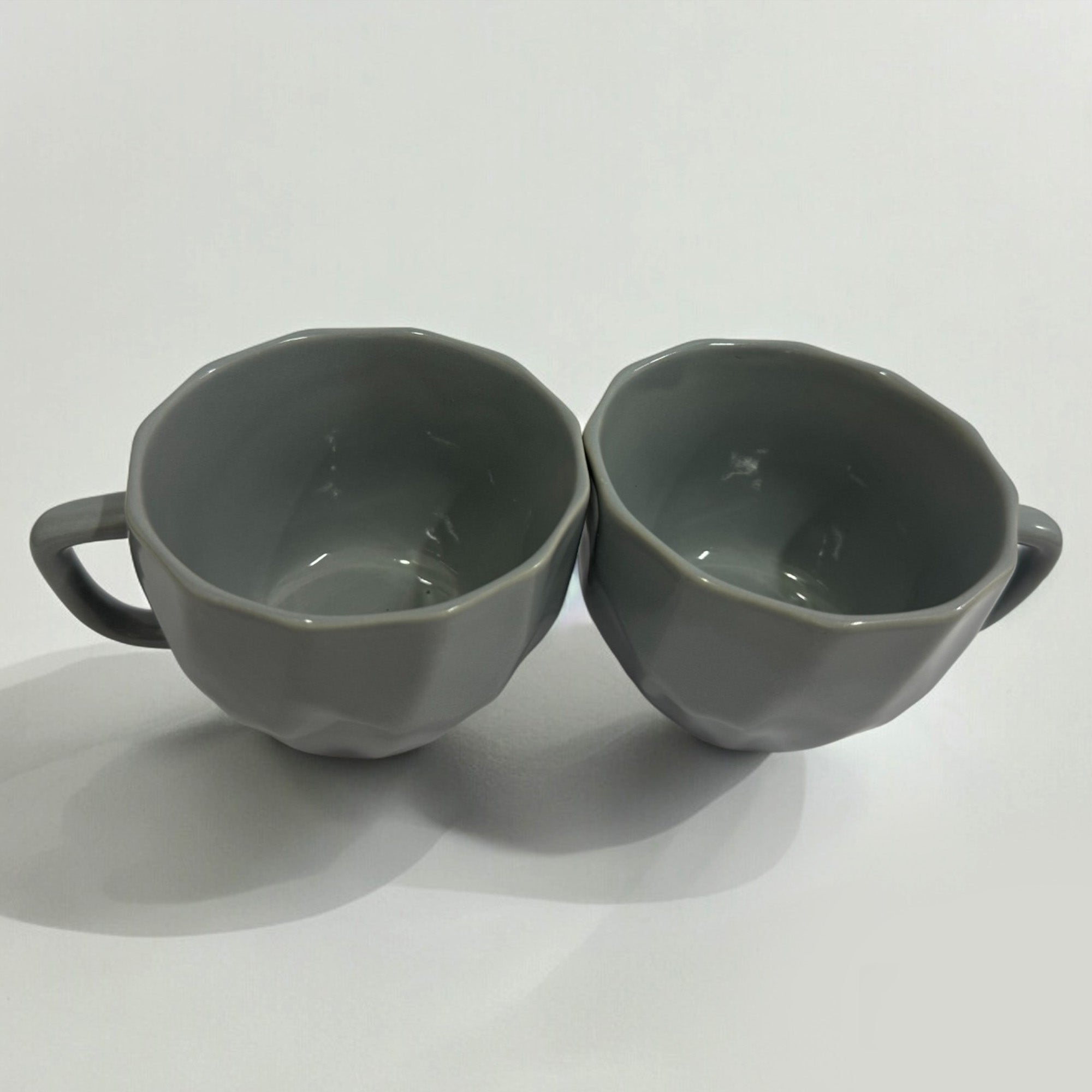 Ceramic Grey Cups - Set of 2