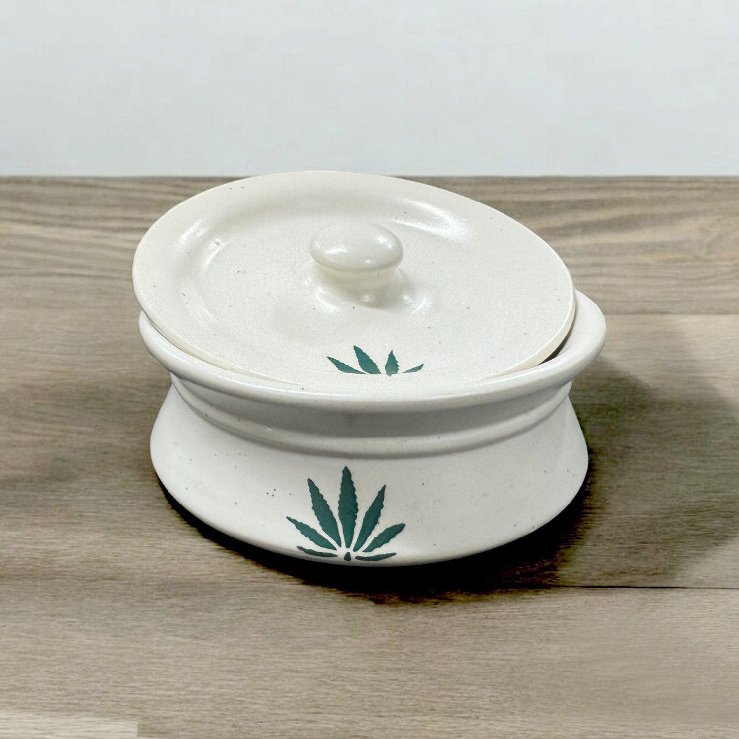 White Ceramic Handi with Lid-Set of 3