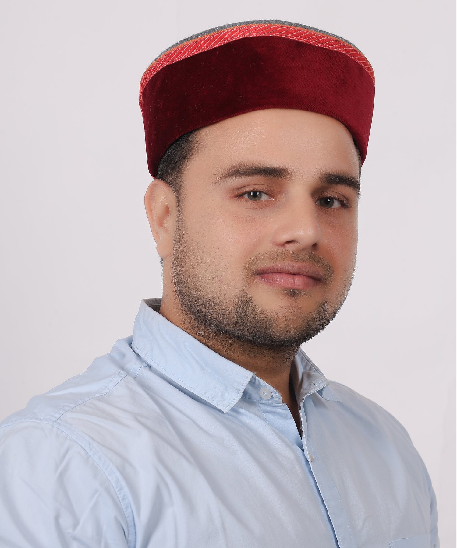 Himachali Traditional Woollen Himachali Cap/Pahadi Topi with Red Patti