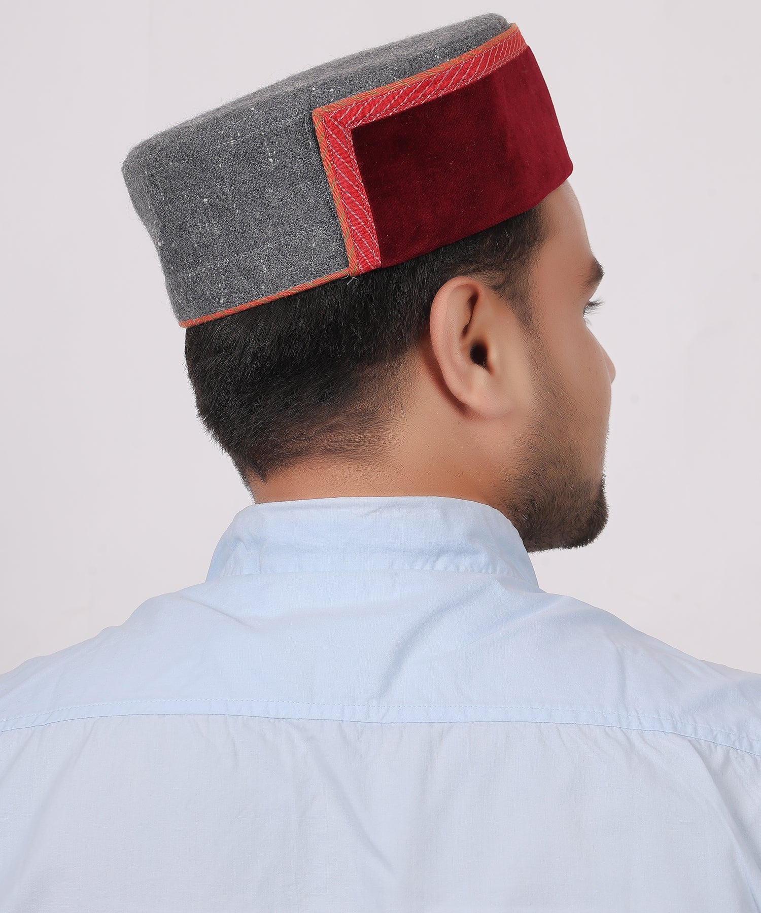 Himachali Traditional Woollen Himachali Cap/Pahadi Topi with Red Patti