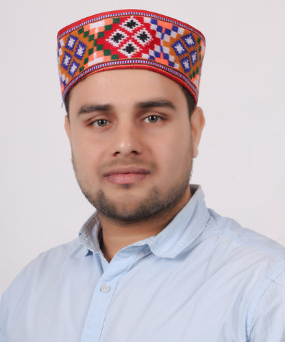 Himachali Kullu Kinnauri Patti Traditional Woollen Grey Cap/Pahadi Topi