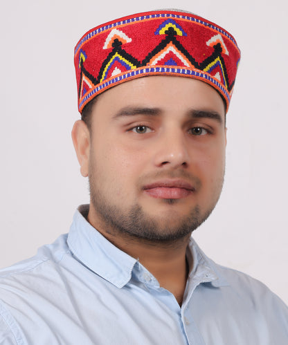 Handcrafted Himachali Kullu Kinnauri Woollen Grey Pahadi Topi – A Symbol of Tradition