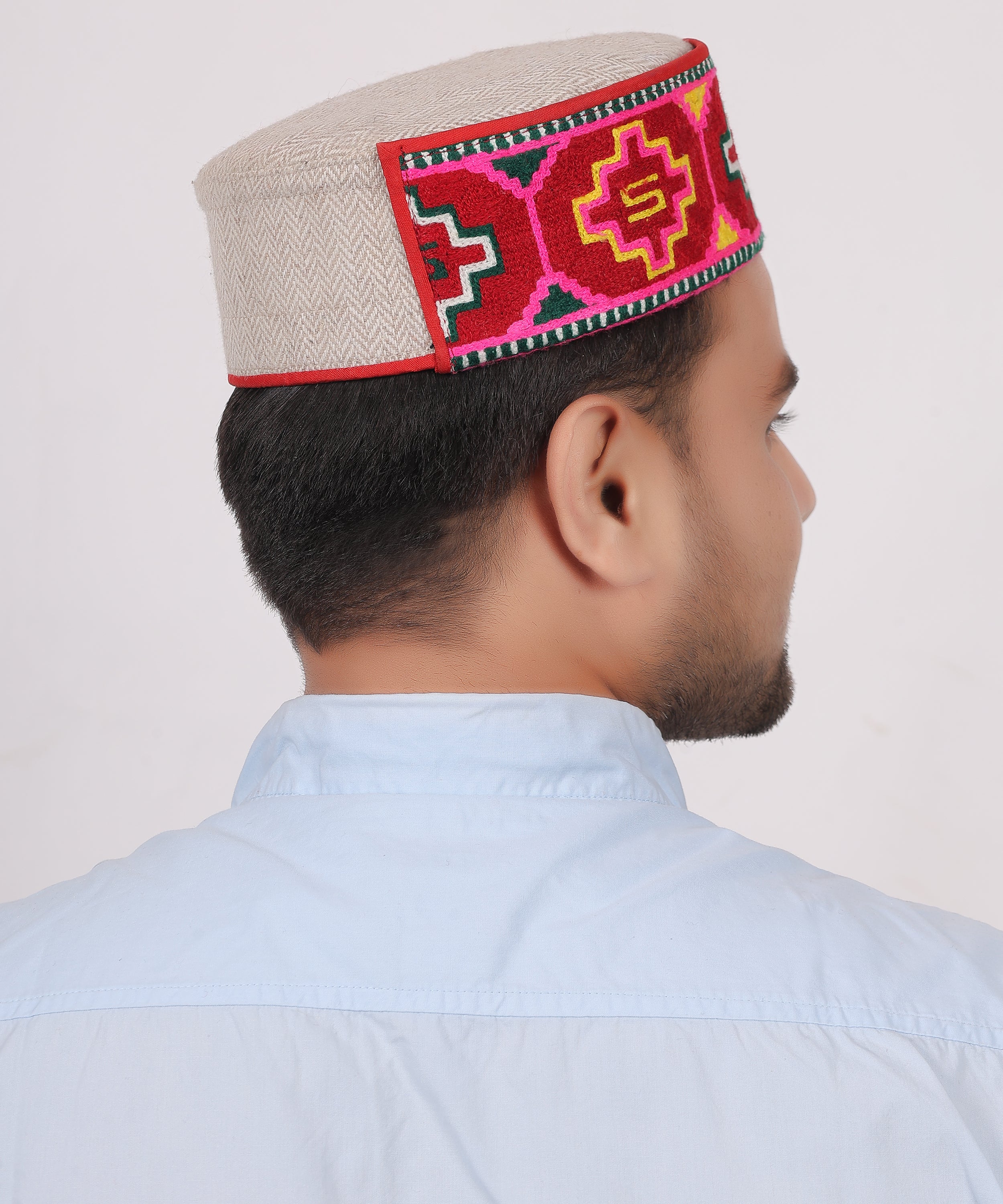 Classic Himachali Woollen Beige Topi – Kullu Kinnauri Pahadi Cap with Rich Tradition