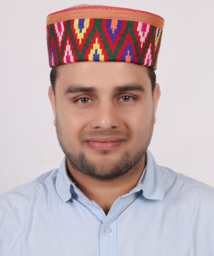 Authentic Woollen Beige Kullu Kinnauri Cap – Traditional Himachali Pahadi Topi