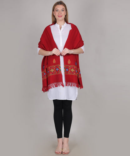 Women’s Handcrafted Pure Woollen Stole – Elegant Kullu Patti Design, Soft and Warm