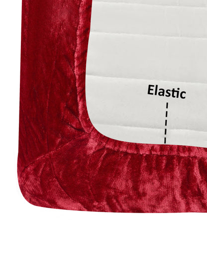 Velvet Warm Winter Solid Flannel Elastic Fitted Bedsheet ~by Shoogloo