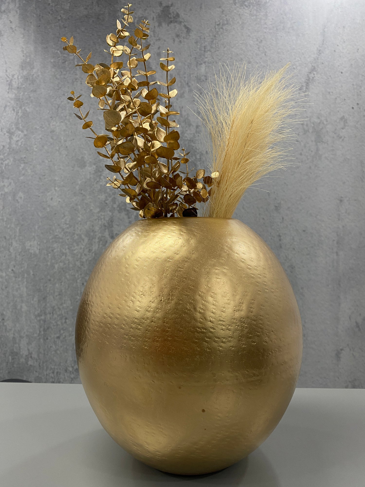 Golden Metal Round Shape Vase