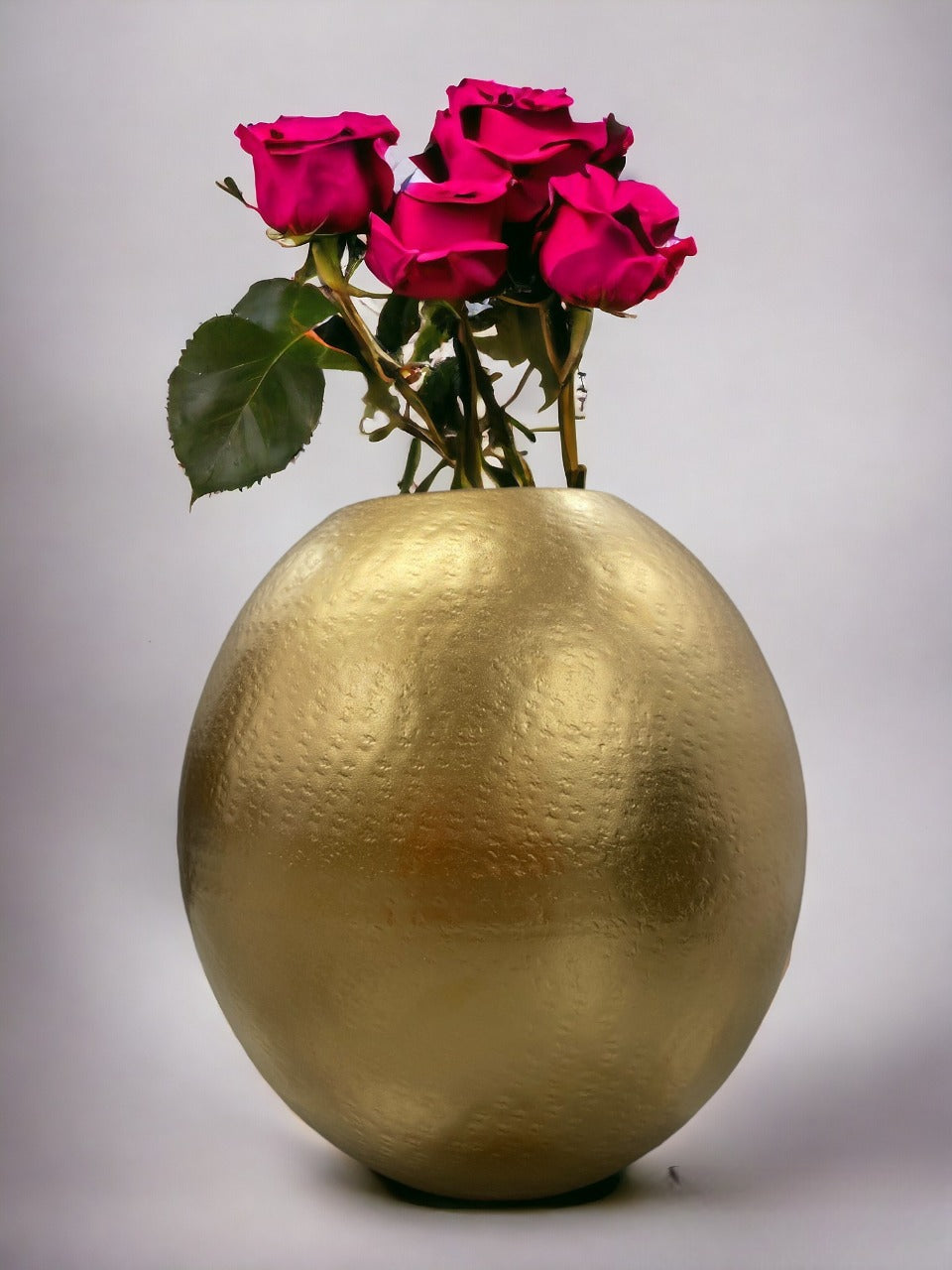 Golden Metal Round Shape Vase