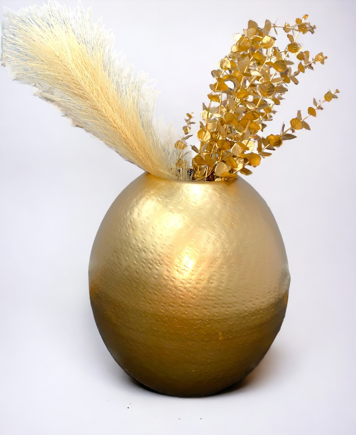 Golden Metal Round Shape Vase