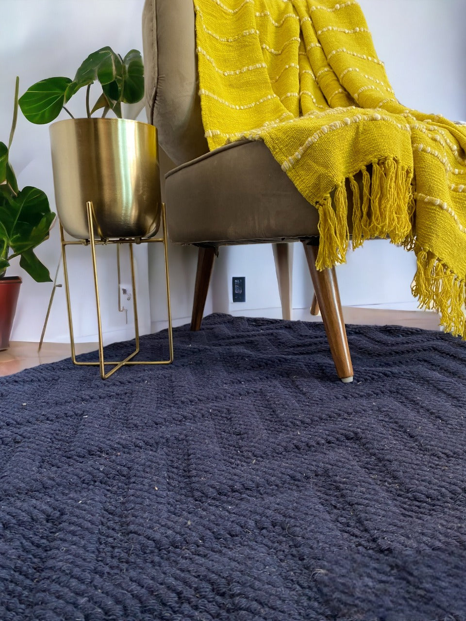 Stylish Premium Blue Fluffy and Soft Rug