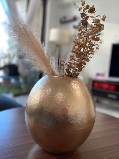 Golden Metal Round Shape Vase