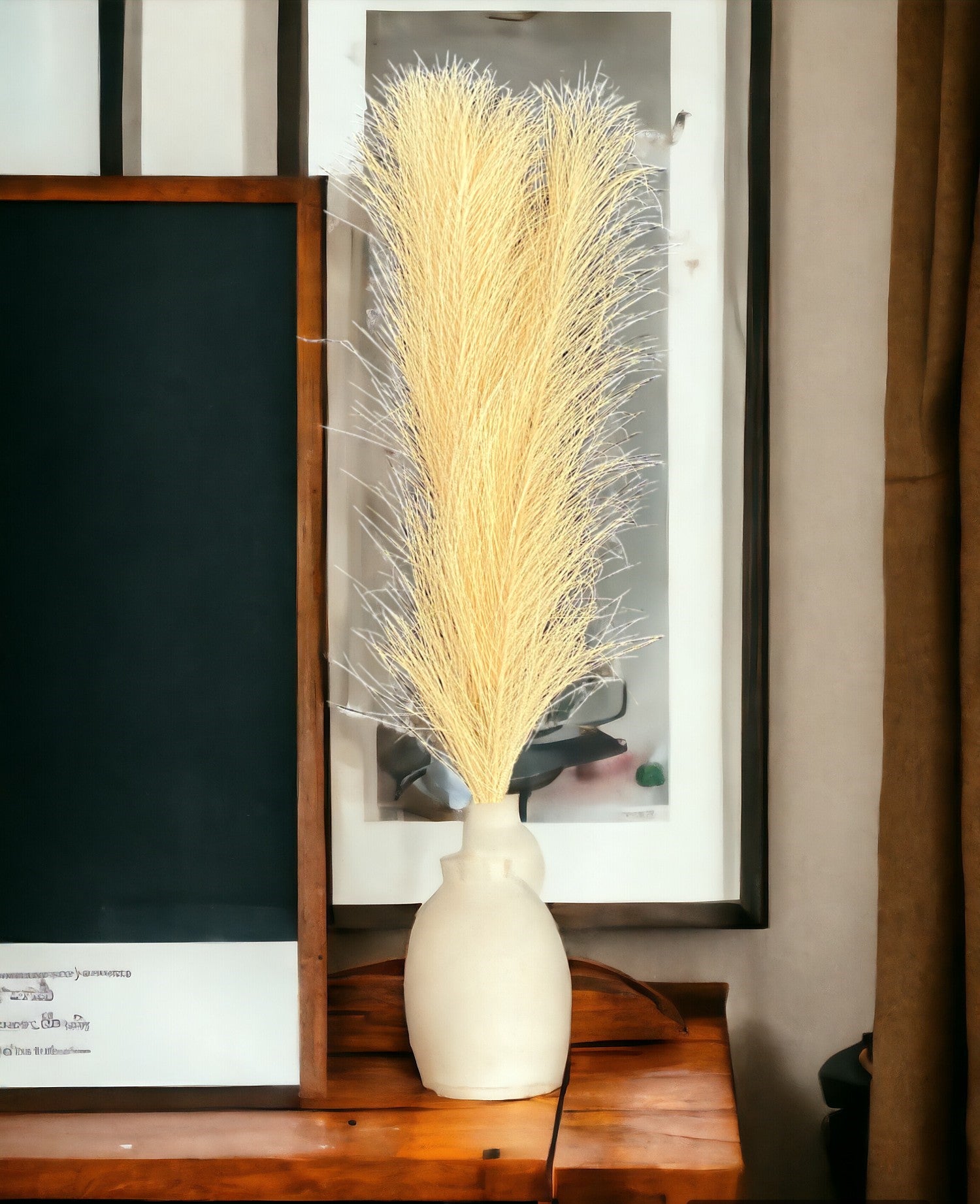 Golden Faux Pampas Grass Fluffy Artificial Flowers