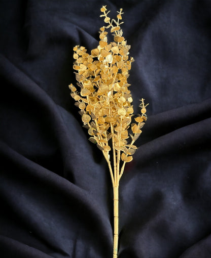 Golden Artificial Eucalyptus Gingko Leaves Faux Flowers