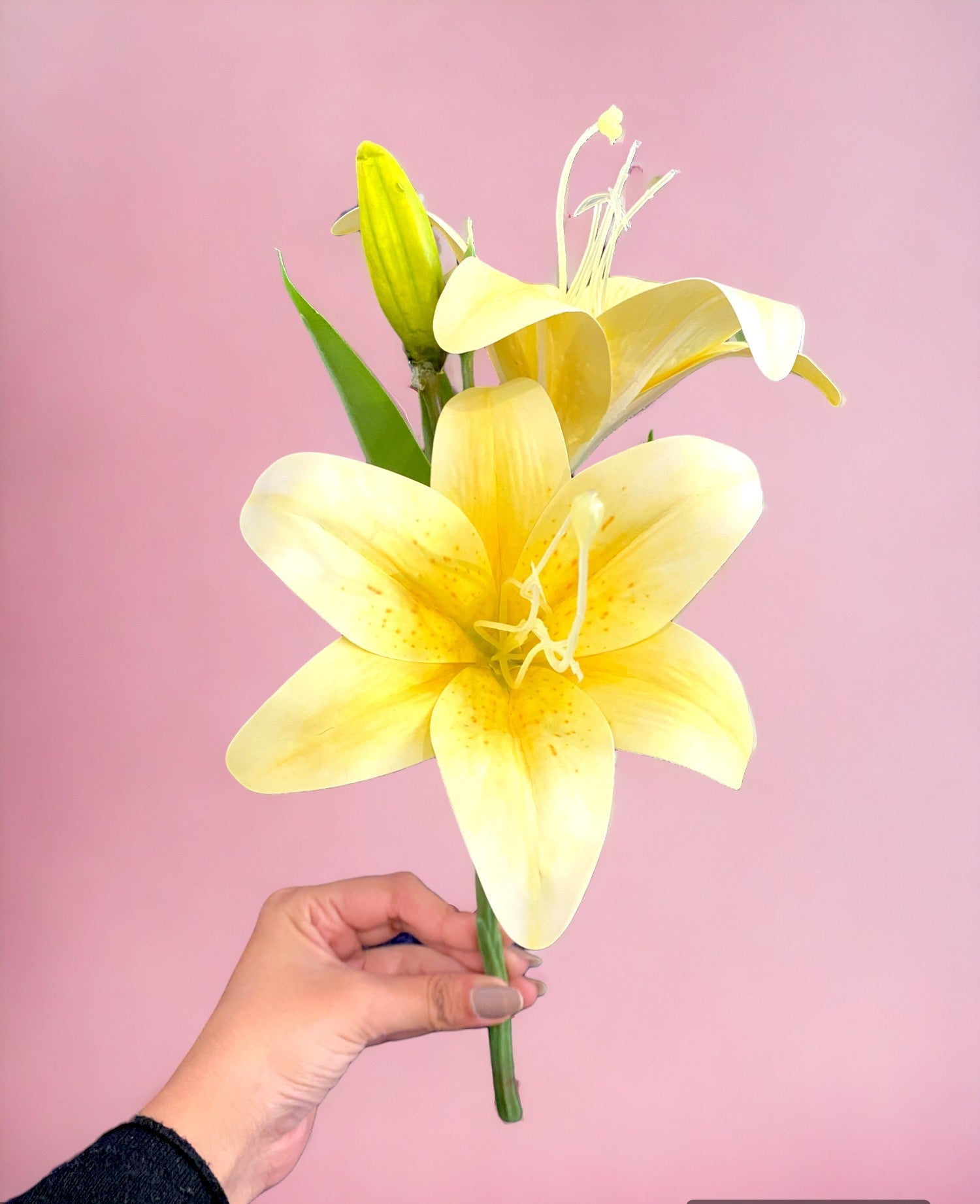 Premium Artificial Yellow Lily Flower