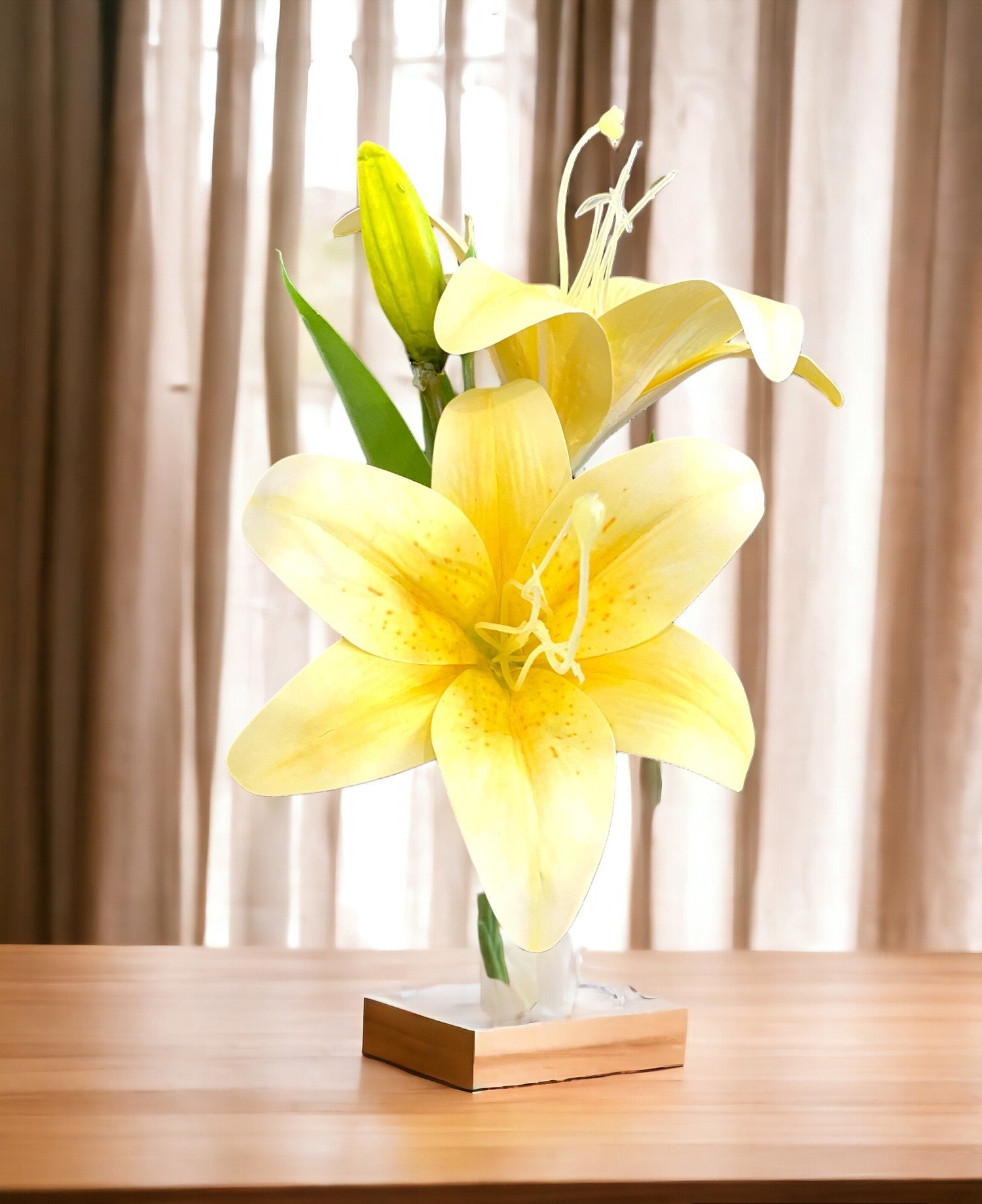 Premium Artificial Yellow Lily Flower