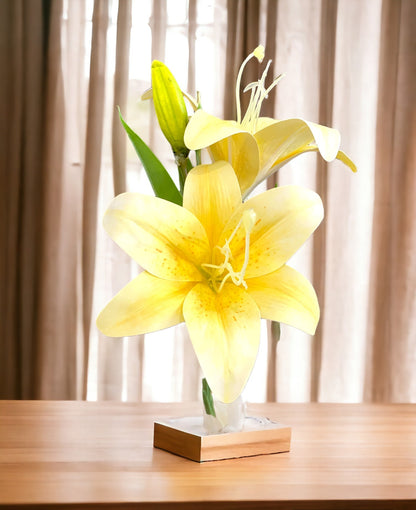 Premium Artificial Yellow Lily Flower