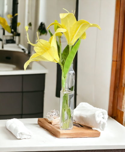 Premium Artificial Yellow Lily Flower