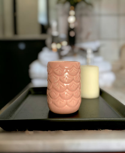 Pink Ceramic Toothbrush Holder Stand