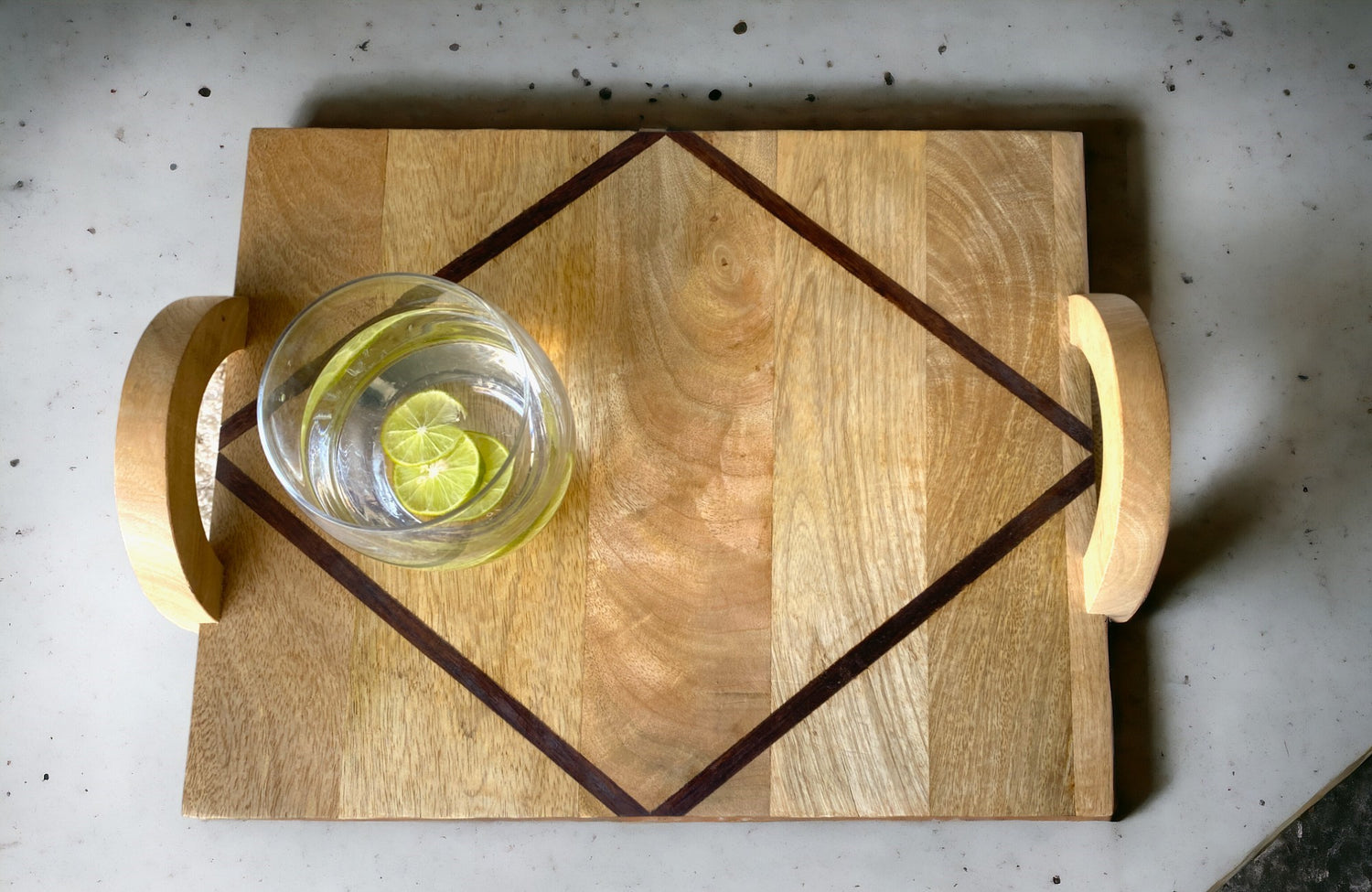 Classic Wooden Serving Tray with Handles