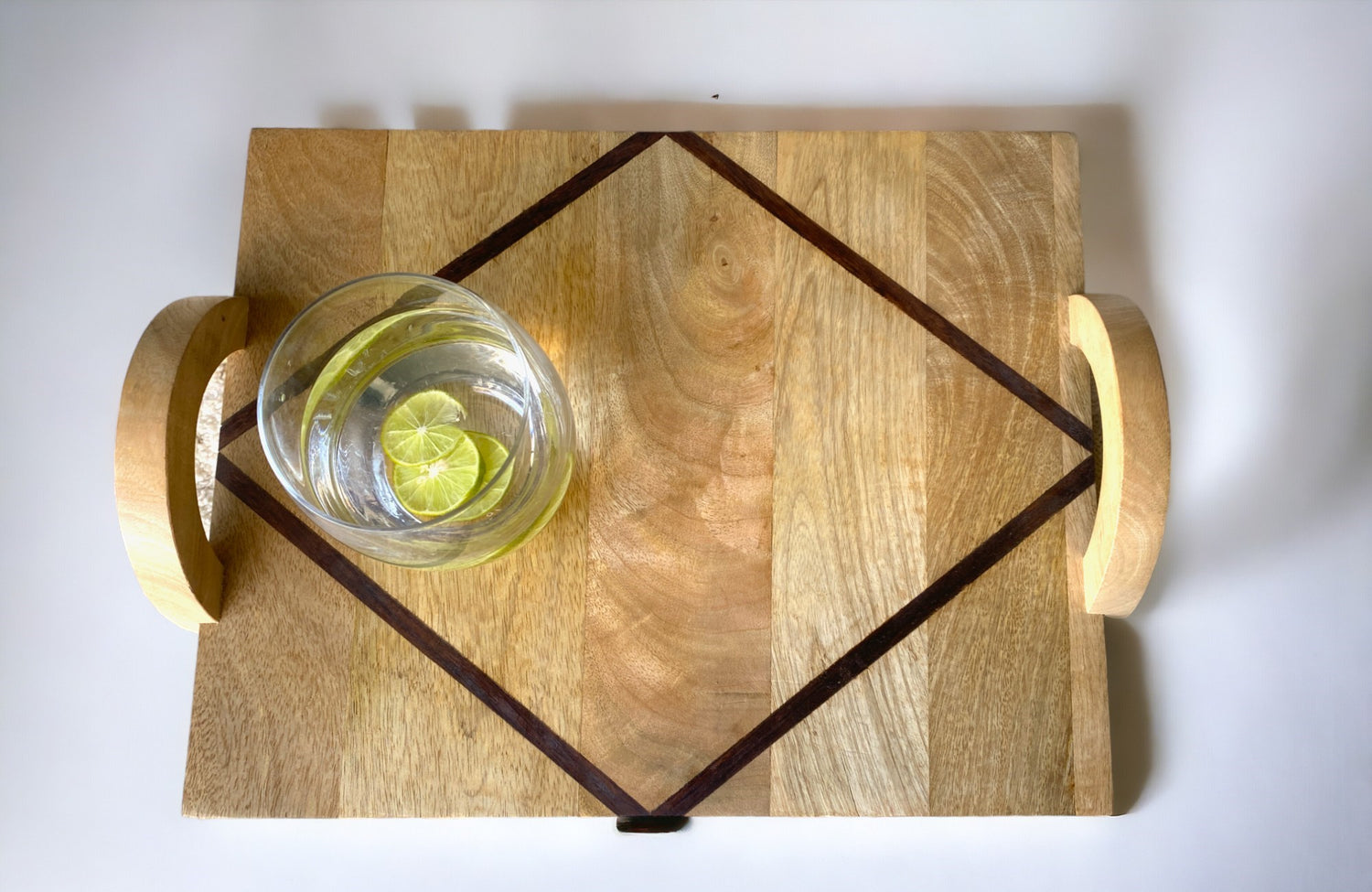 Classic Wooden Serving Tray with Handles