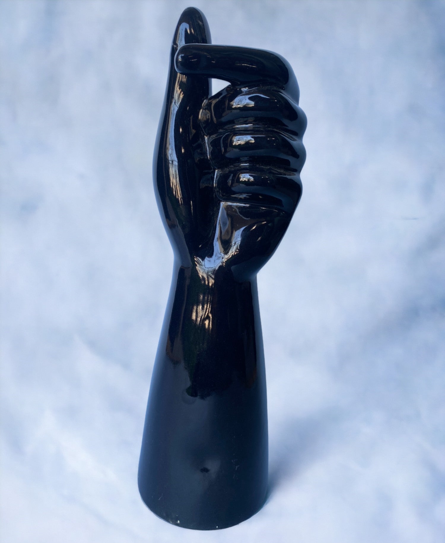 Unique Hand Shape Ceramic Black Vase