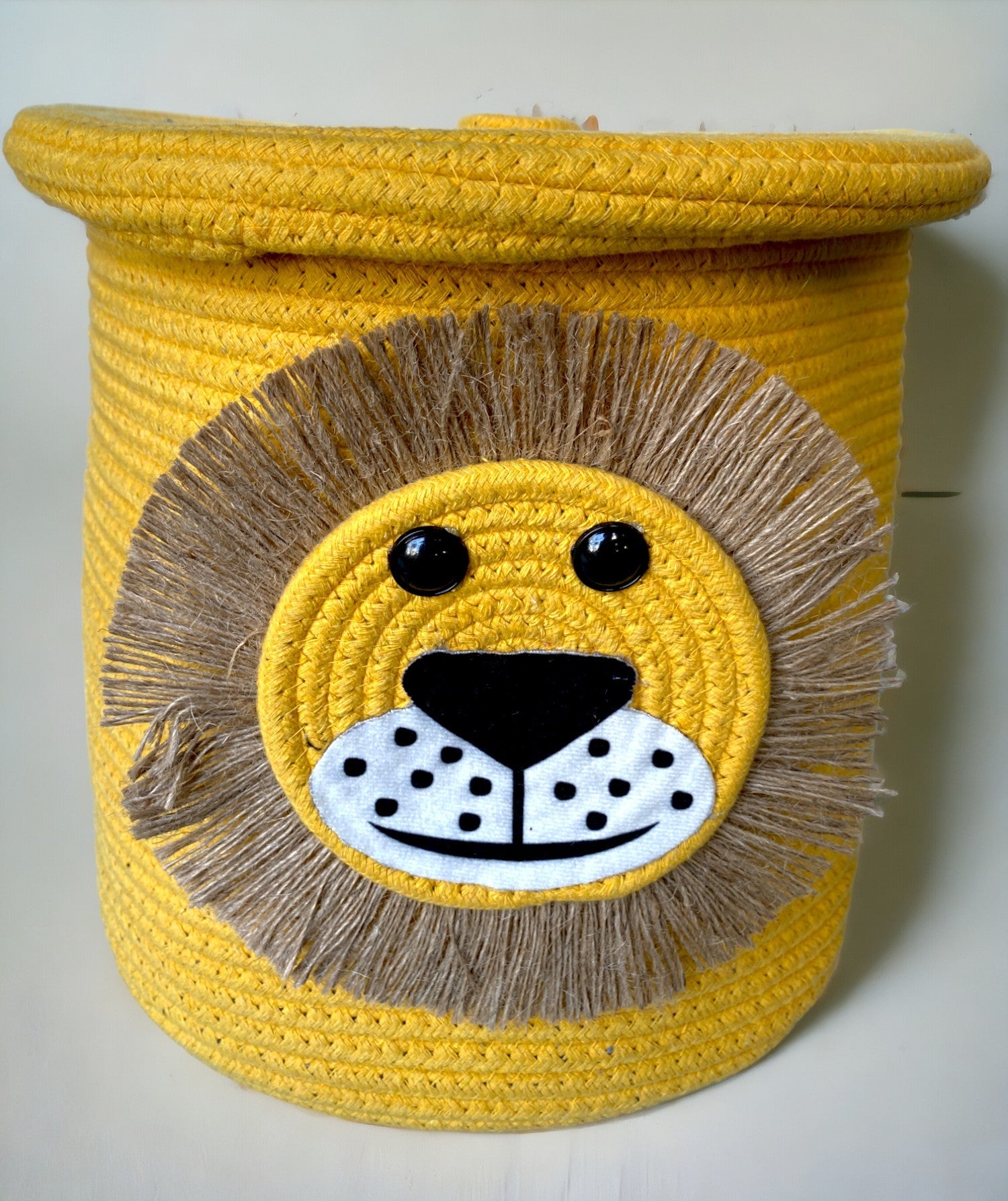 Storage Bin Rope Yellow Basket with Lid