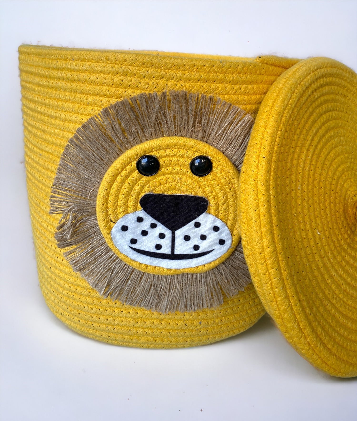 Storage Bin Rope Yellow Basket with Lid