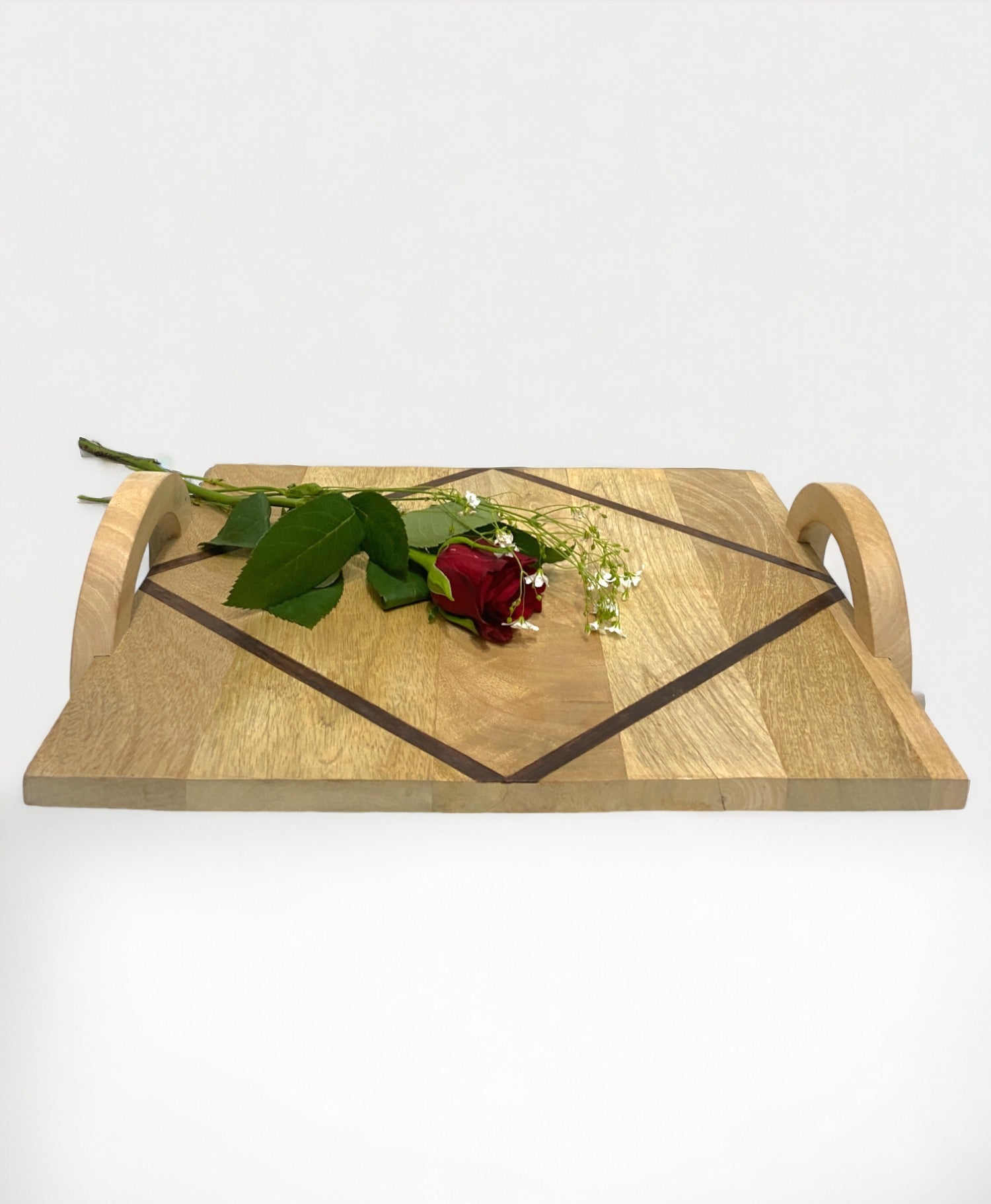 Classic Wooden Serving Tray with Handles