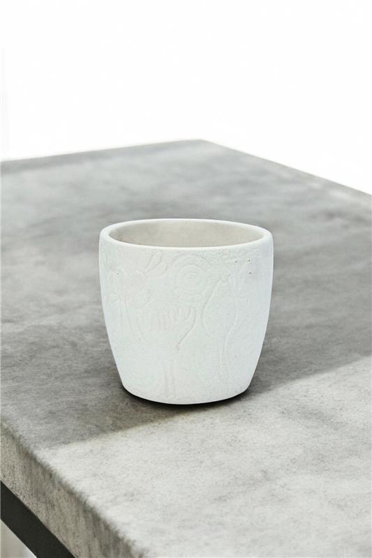 White Ceramic Pot – Unique Intricate Design for Your Home