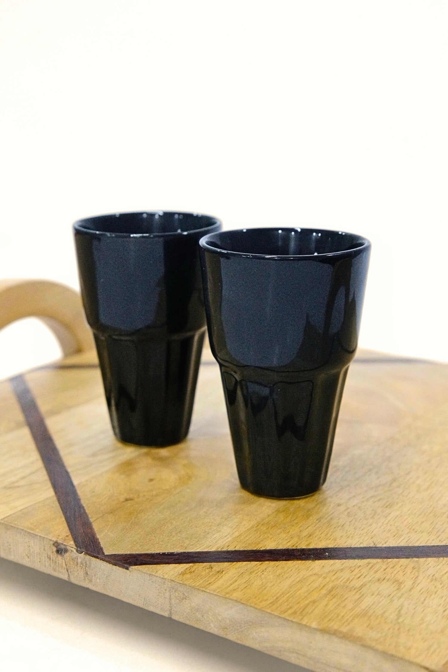 Premium Ceramic Black Glass - Pack Of 2