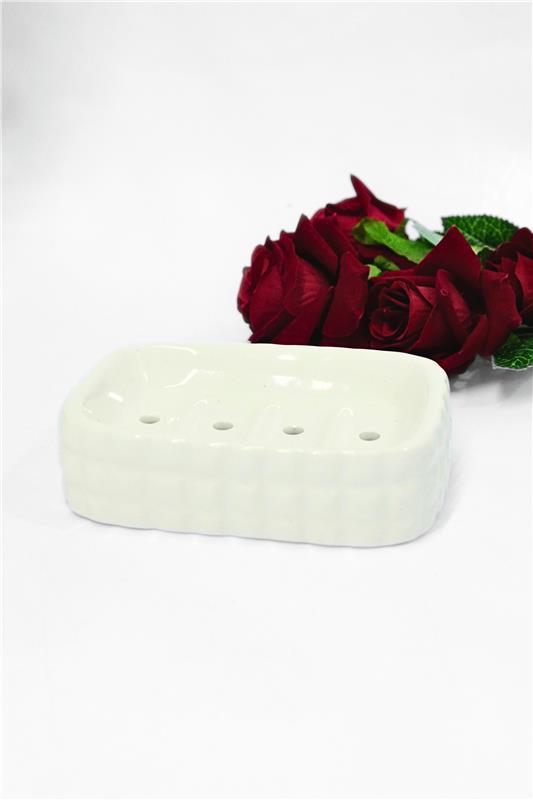 Charming Ceramic White Soap Dish Tray