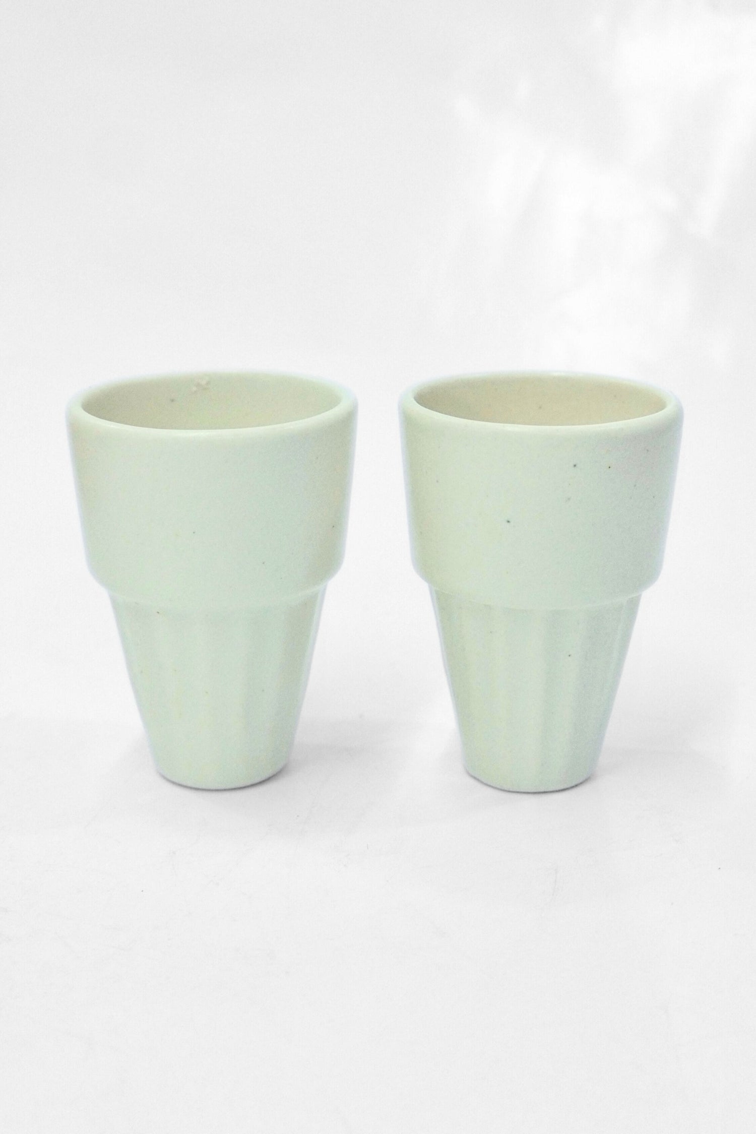 Luxury White Ceramic Glass - Pack Of 2