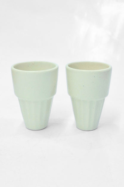 Luxury White Ceramic Glass - Pack Of 2