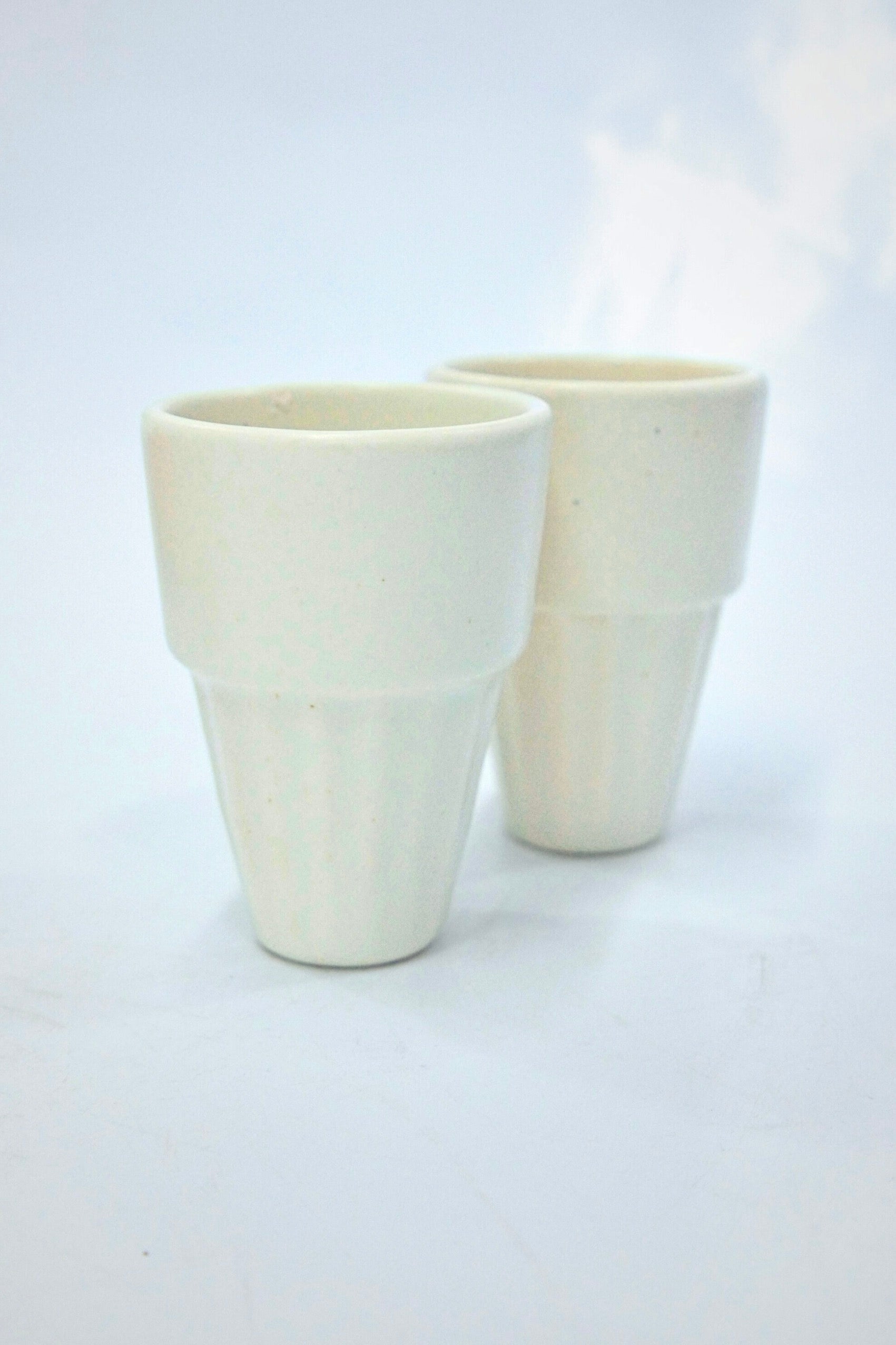 Luxury White Ceramic Glass - Pack Of 2