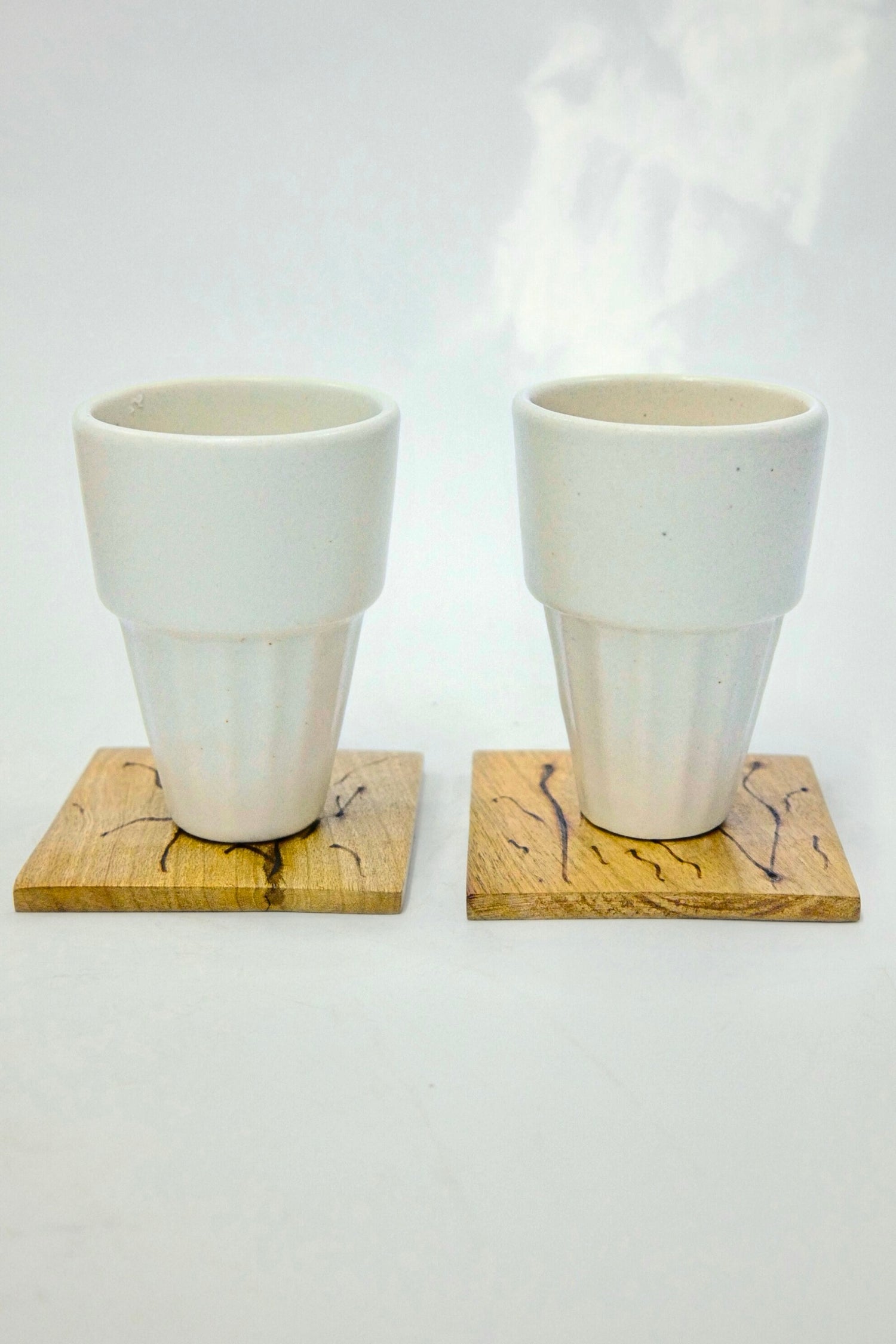 Luxury White Ceramic Glass - Pack Of 2