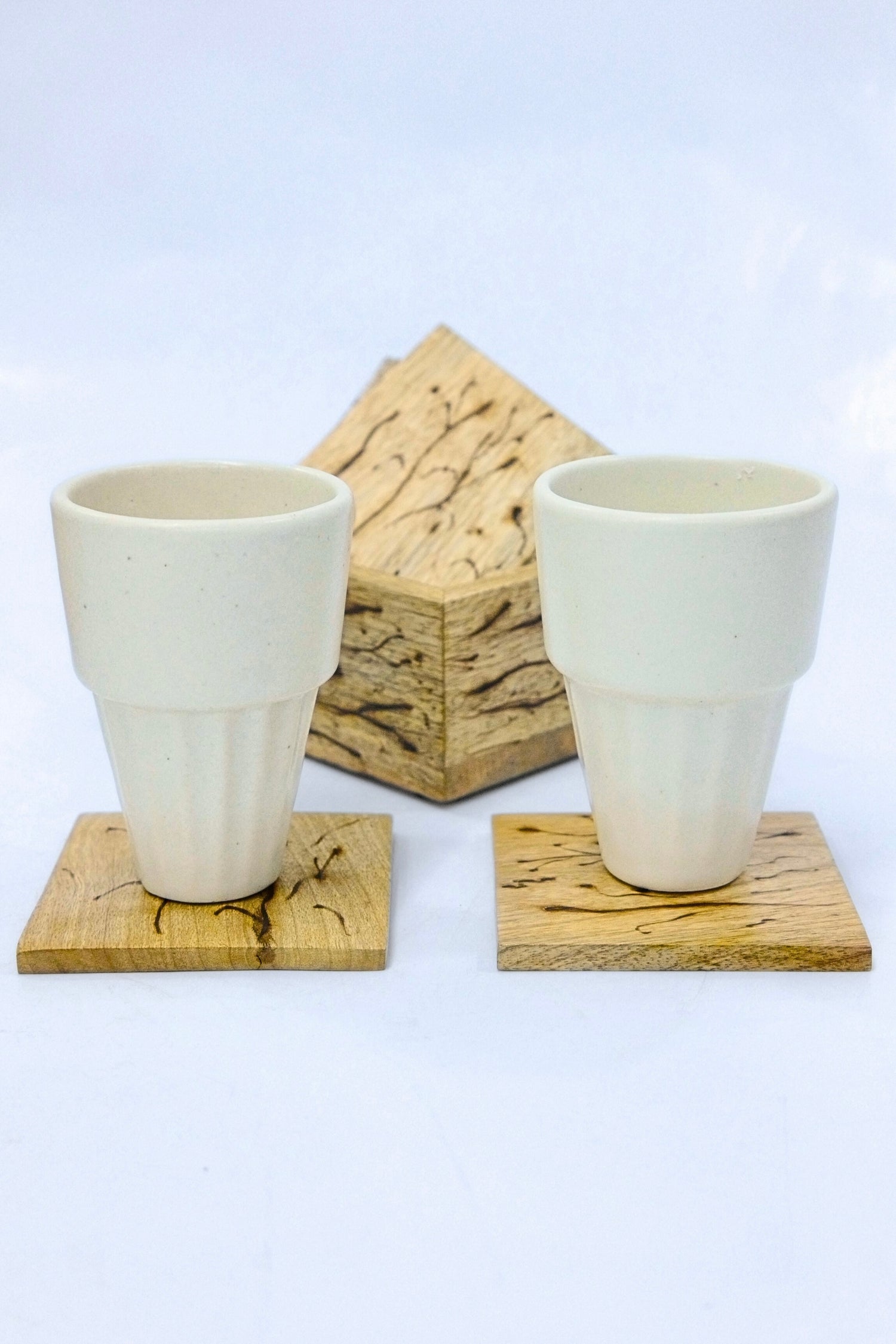 Luxury White Ceramic Glass - Pack Of 2