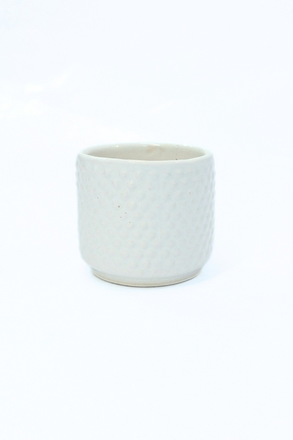 Glossy White Dotted Ceramic Small Planter