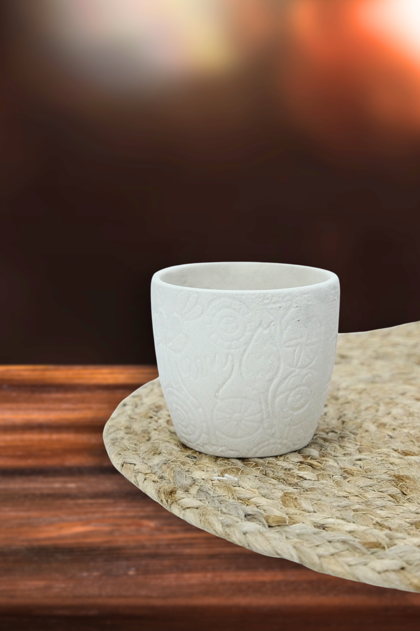 White Ceramic Pot – Unique Intricate Design for Your Home