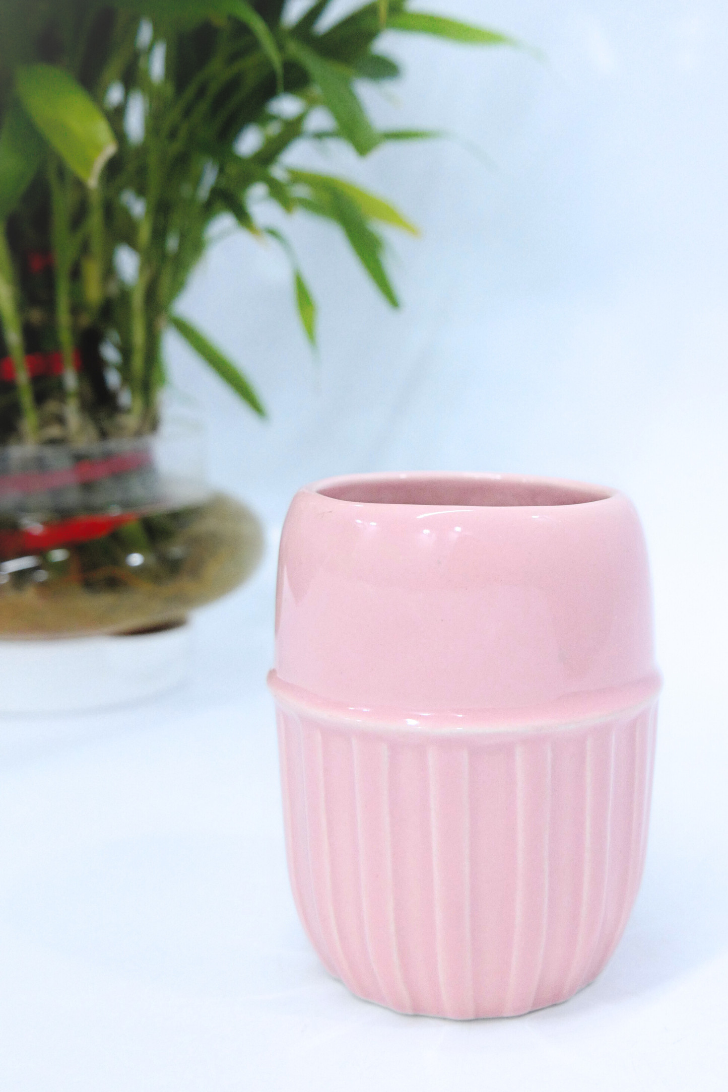 Versatile Pink Ceramic Multipurpose Brush Holder