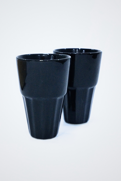 Premium Ceramic Black Glass - Pack Of 2