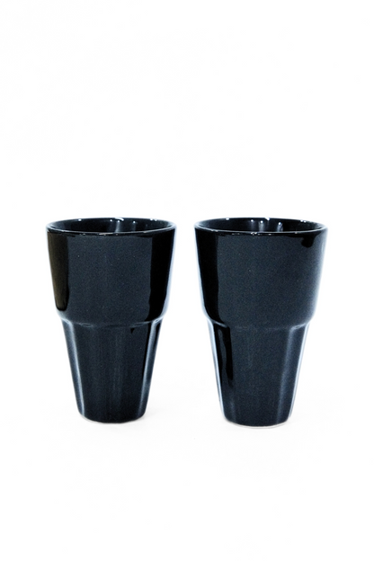 Premium Ceramic Black Glass - Pack Of 2