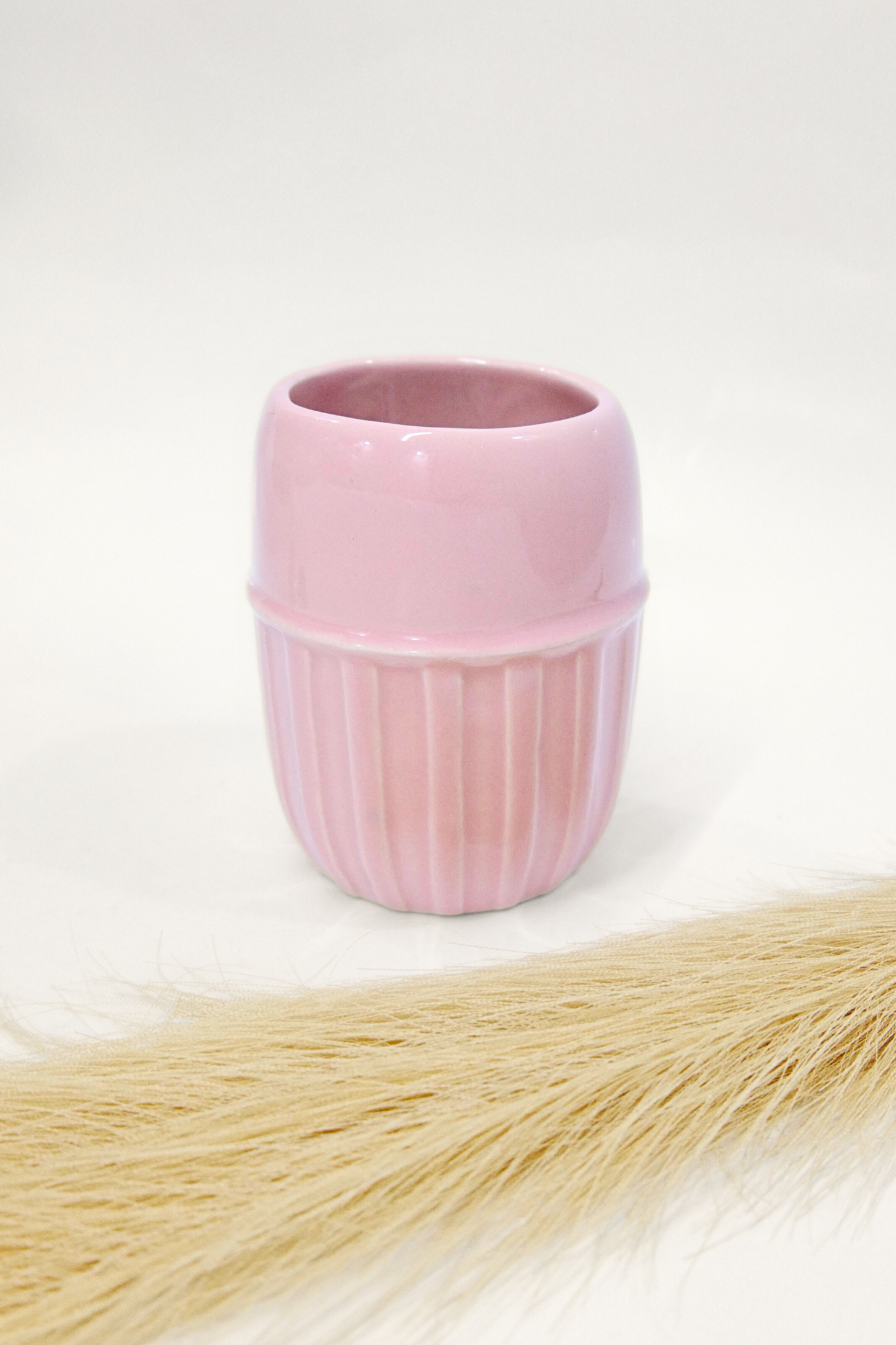 Versatile Pink Ceramic Multipurpose Brush Holder